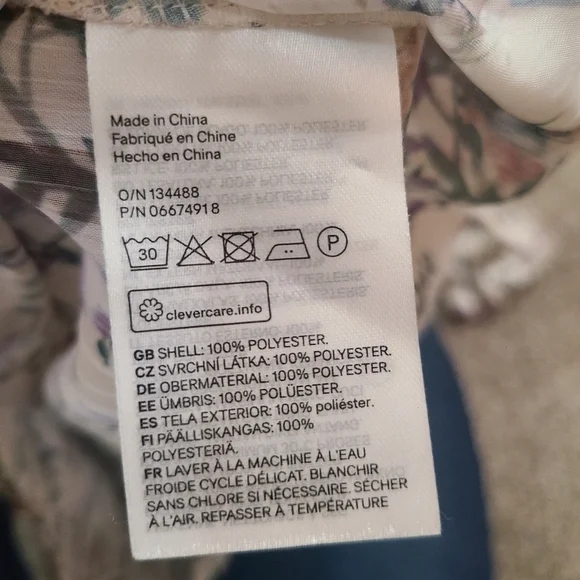 H&M Bird Floral Print Striped Sheer Ruffle Collar Top - Picture 3 of 3